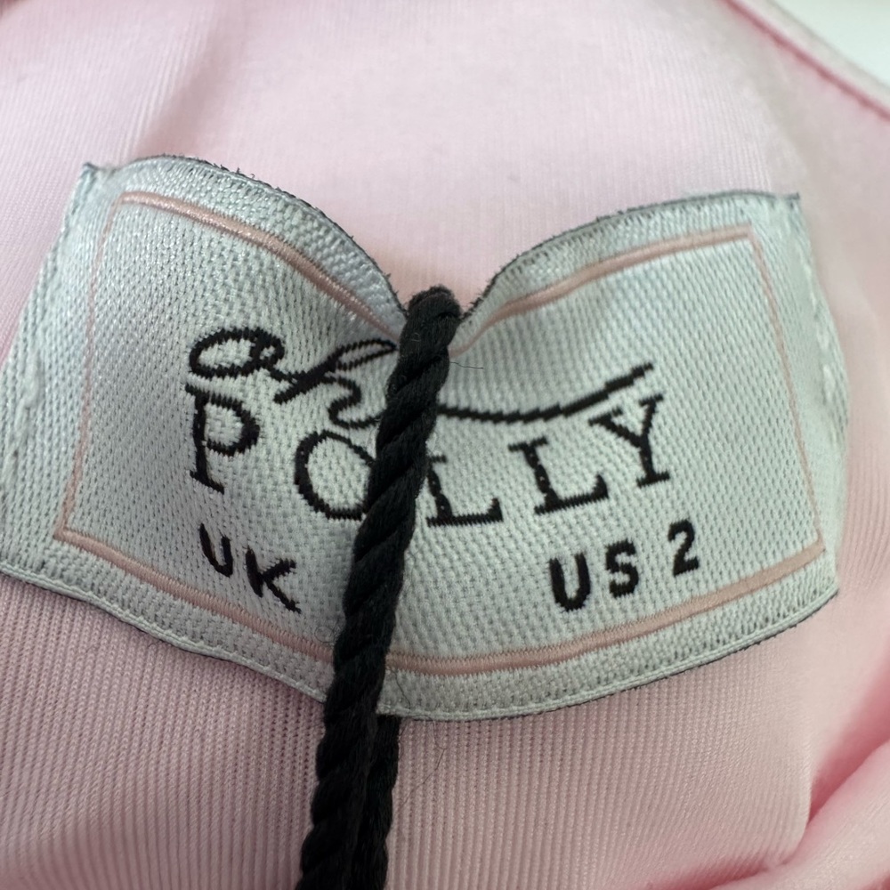 Oh Polly Hayami Bandeau Ruched Ruffle-Trim Maxi Dress in Blush - Size 2 - Picture 15 of 16